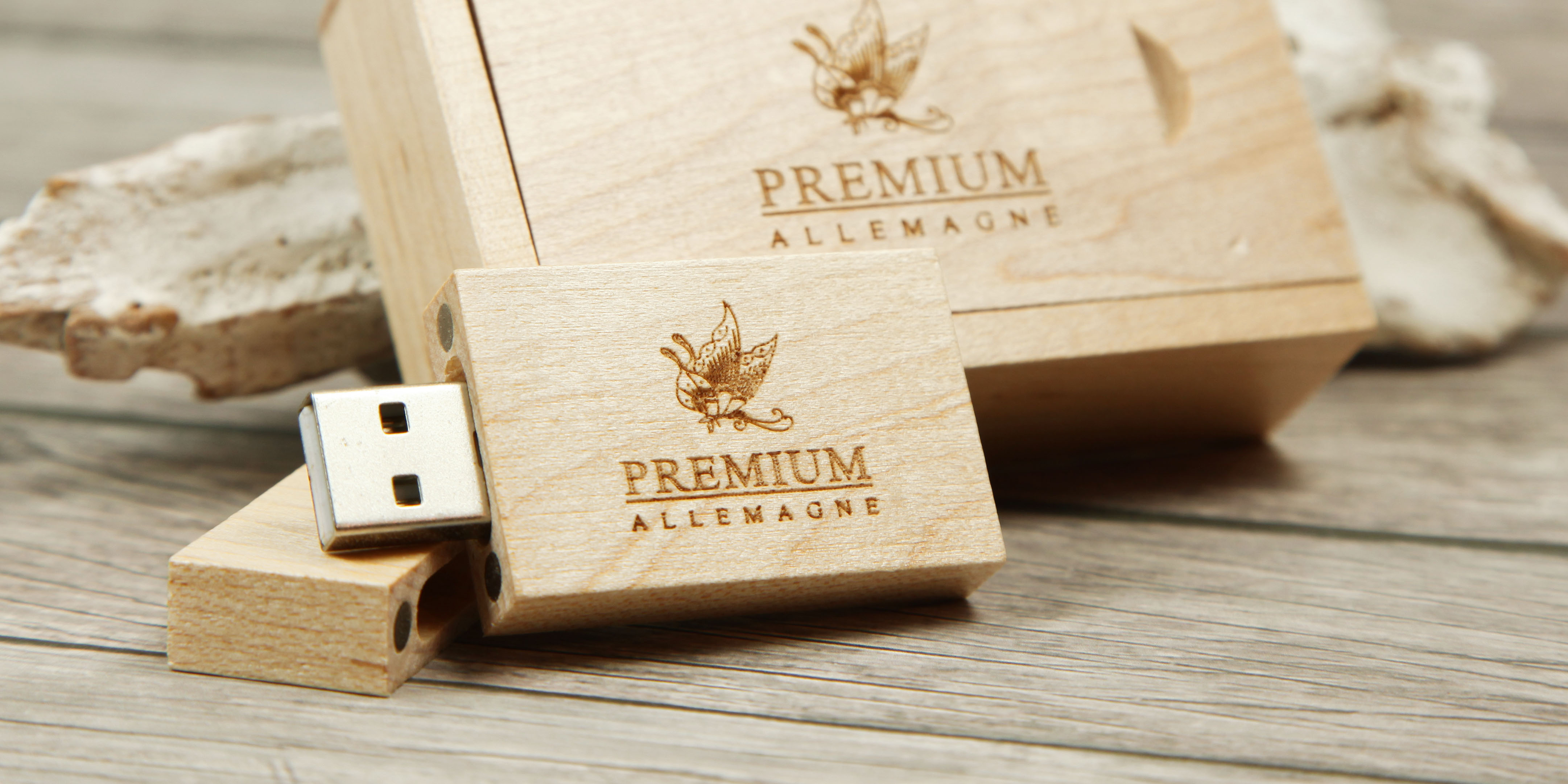 holz usb stick mit laser gravur