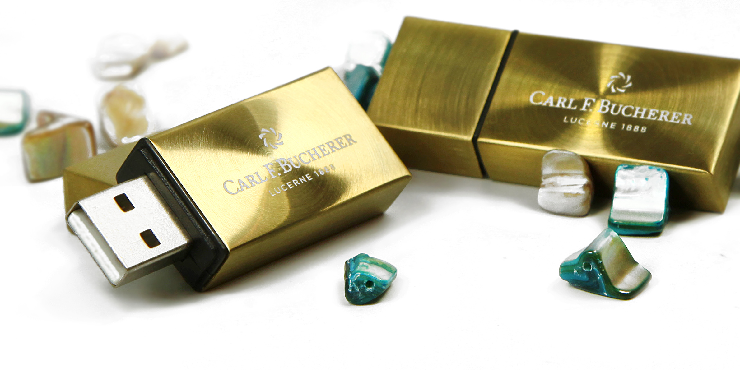 usb stick mit lasergravur gold metall edel