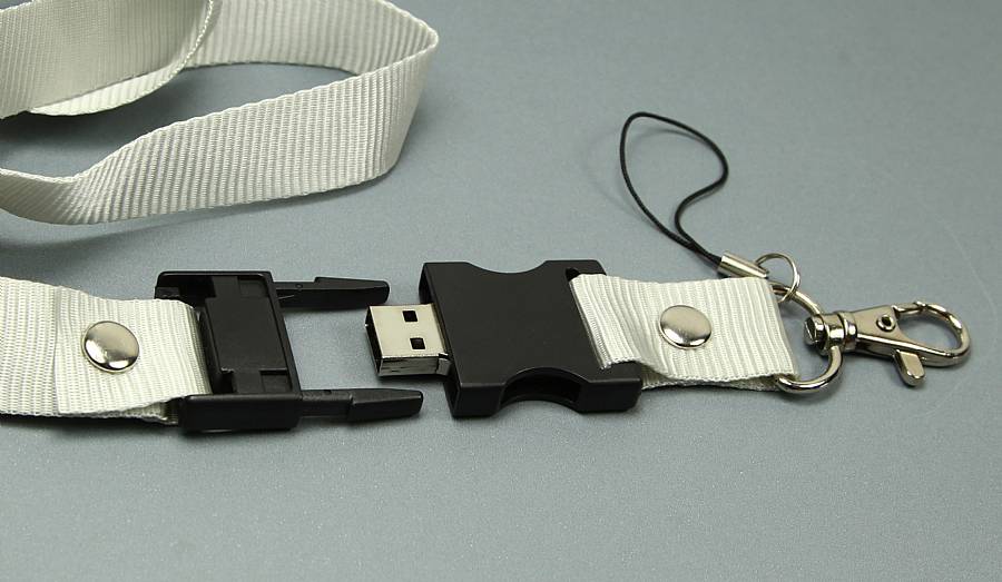Neuer USB-Stick: USB Lanyard Schlüsselband Stick mit Firmenlogo als Aufdruck
