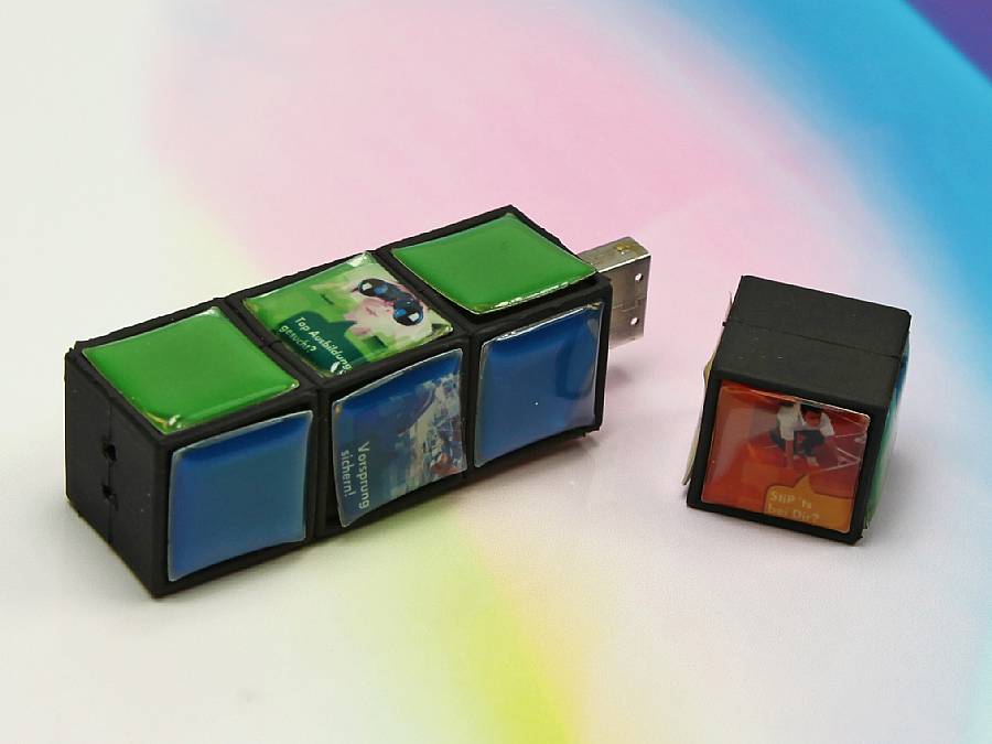 Neue USB-Sticks: Doming USB-Sticks mit 3D Sticker und digitalem Logodruck