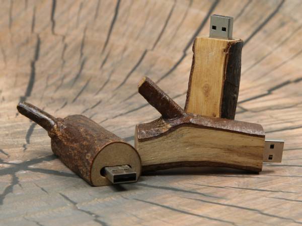 usb stick halber holzast