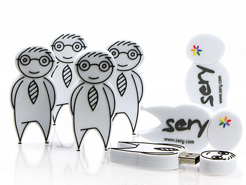 Individueller USB-Stick in der  Form einer Figur mit Logo