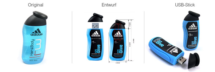 USB-Stick in der Form eines Adidas Duschgels