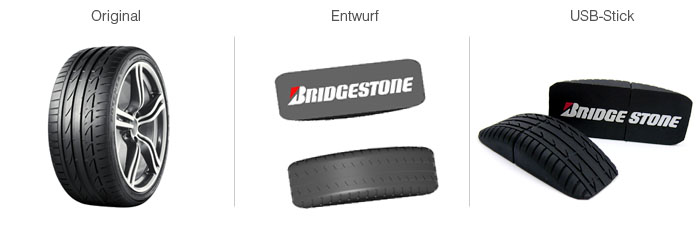 USB-Stick in der Form eines Bridgestone Reifens