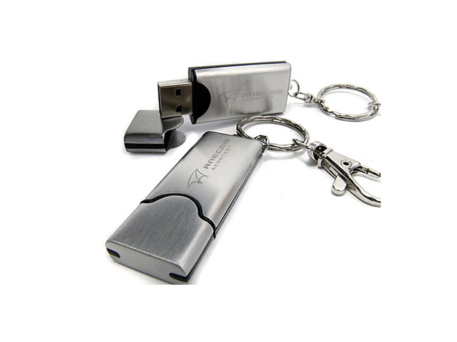 MEtall USB-Stick mit LogoGravur und Karabiener