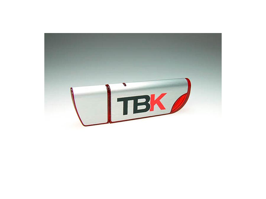 TBK Alu USB-Stick Rot Transparent