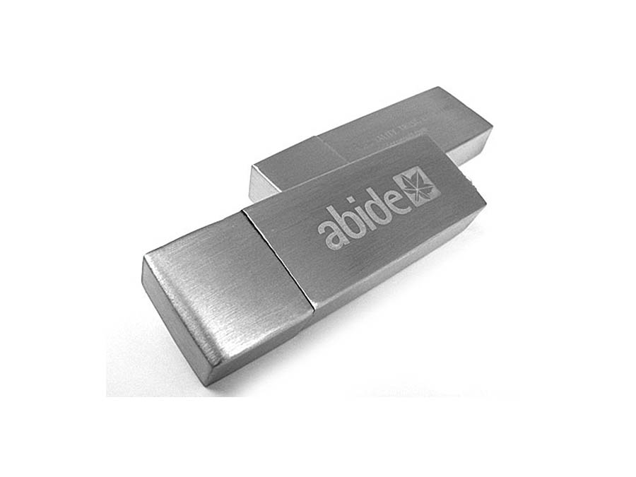 Metall USB-Stick mit Gravur Optik gebürstetes Aluminium
