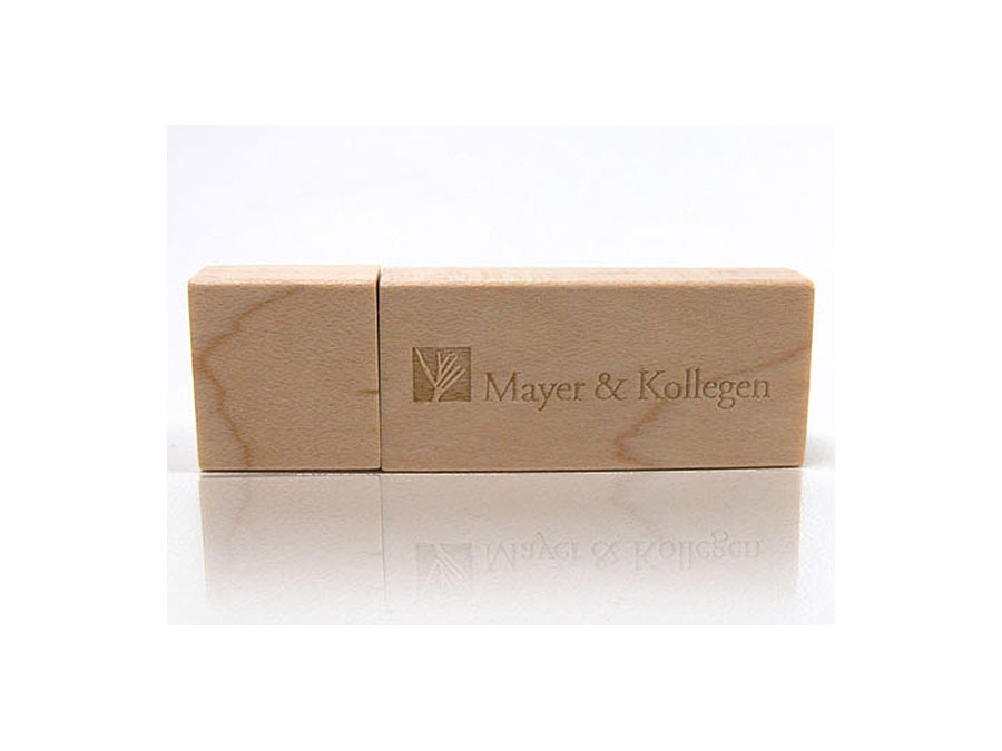 Meyer Kollegen Holz USB Stick Logo geprägt