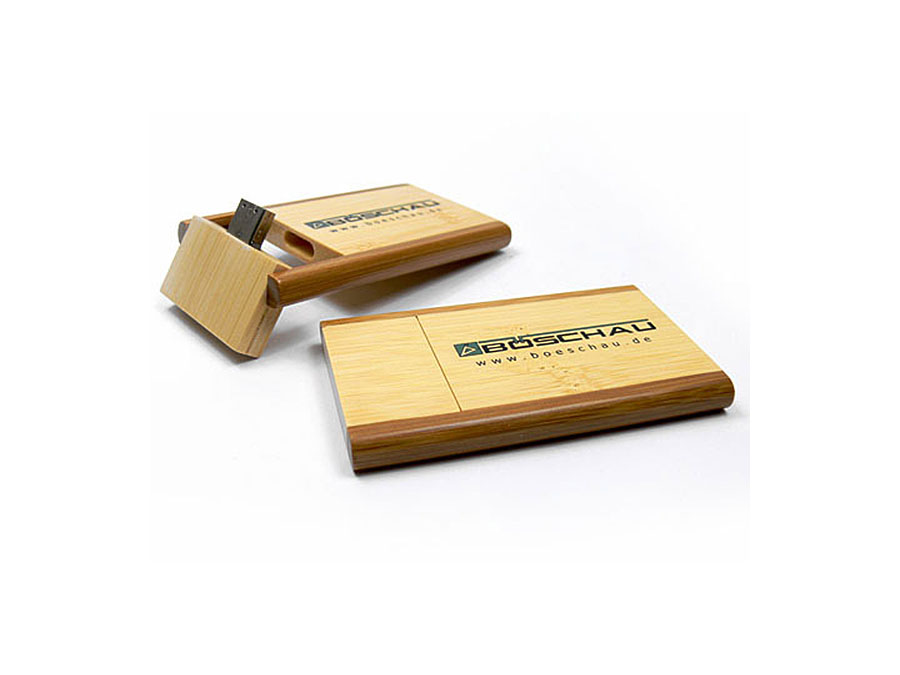 Holz USB Stick Visitenkarte mit Logo Aufdruck als Give Away Werbegeschenk