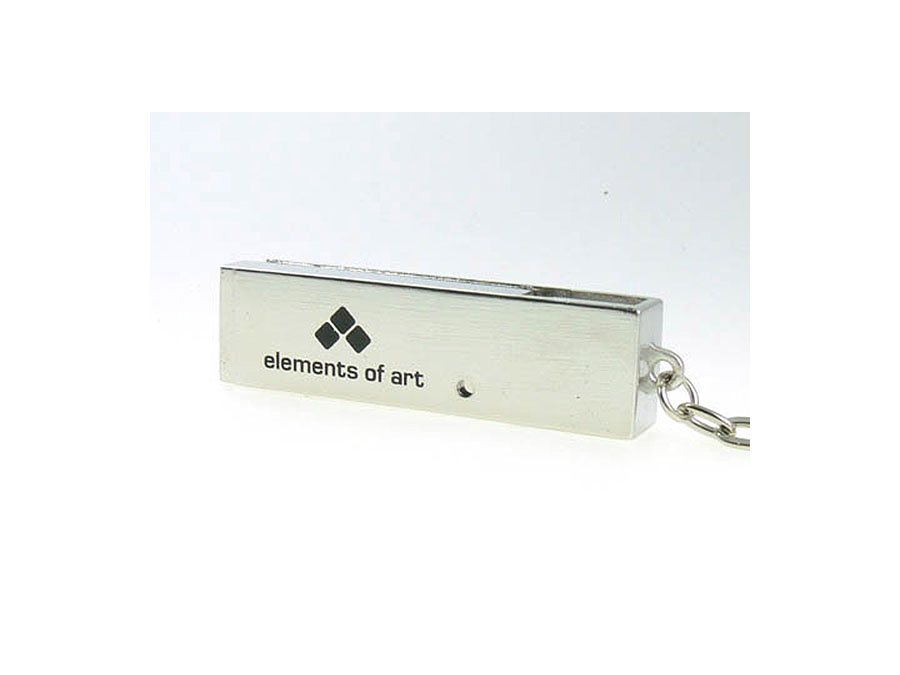 Schwarzer einfarbiger Druck auf Metall- Drehbügel USB-Stick