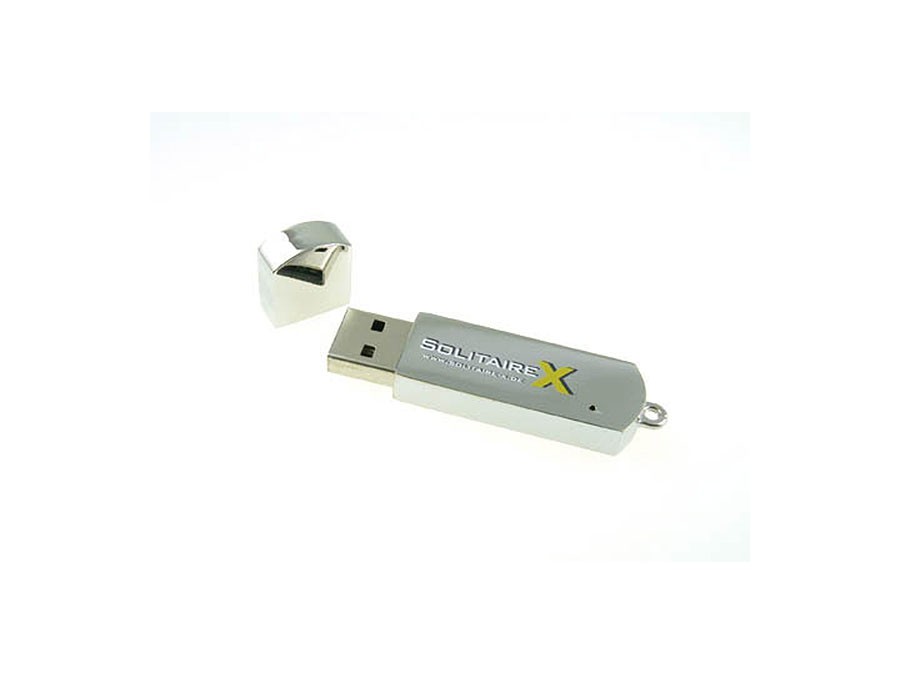 Vollmetall USB-Stick mit Deckel mit Logo Gravur