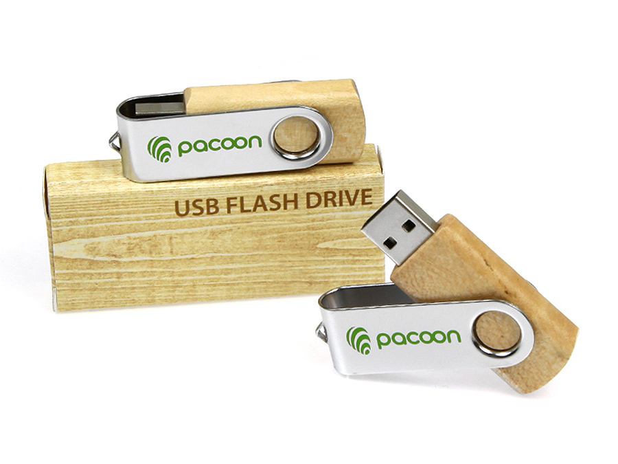 pacoon Werbeartikel swing USB-Stick aus Holz