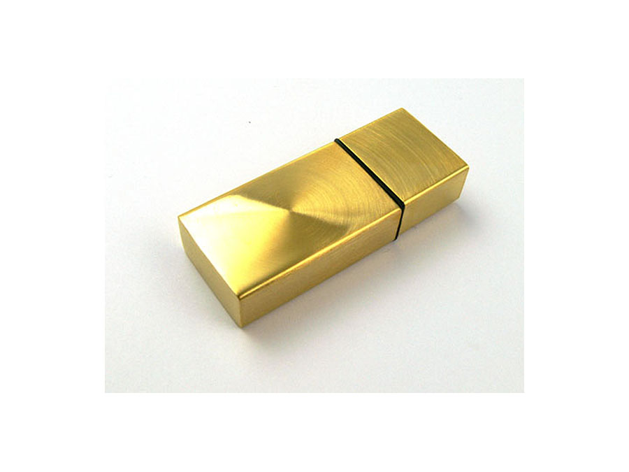 Metall USB Stick in Gold mit Logoprint als Give Away