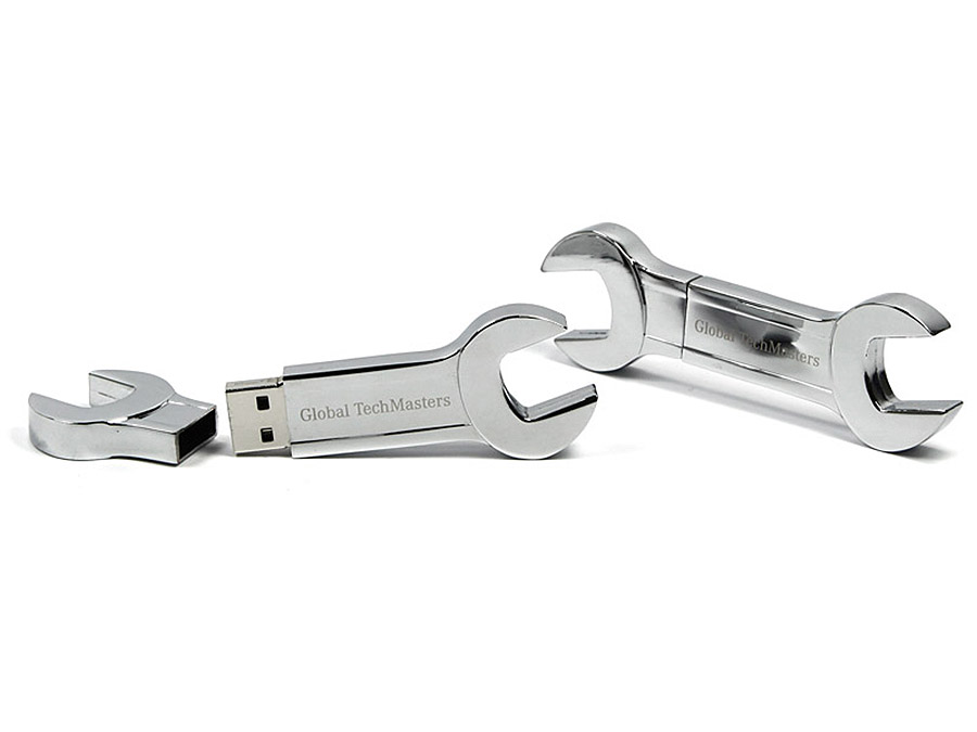 Global TechMasters Schraubenschlüssel aus Metall USB-Stick