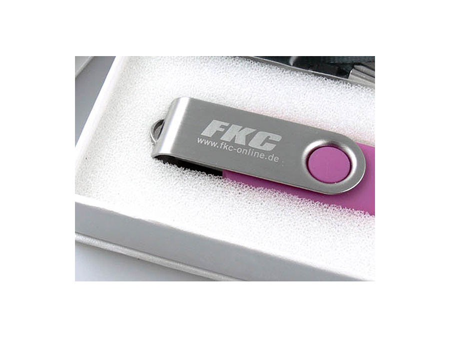 Swing USB Stick Metall Buegel rosa