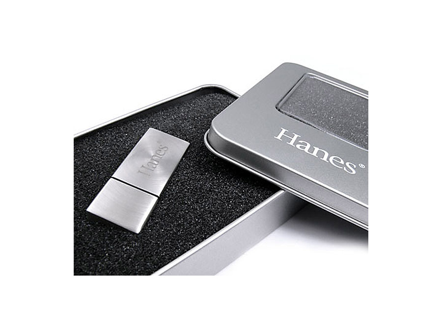 USB Stick matt Metall mit Gravur in Geschenkbox Dose Tin