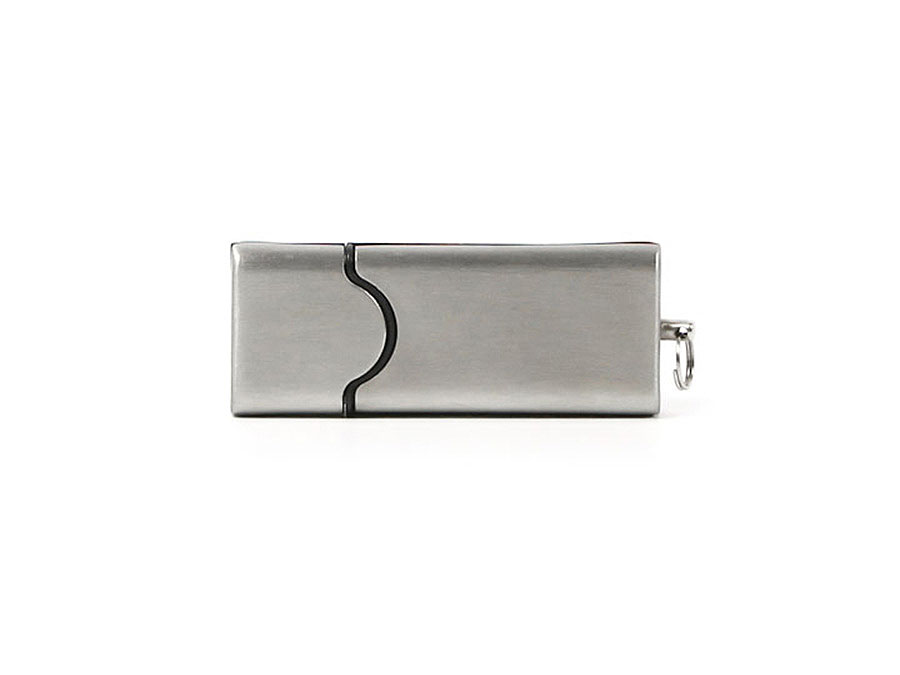 Metall USB-Stick mit Deckel schlicht matte Oberfläche mit Logodruck