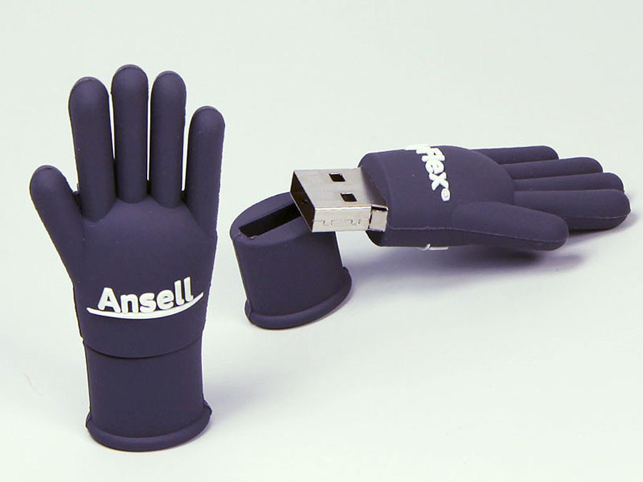 Ansell Handschuh mit Fingern und Logo als individueller USB-Stick