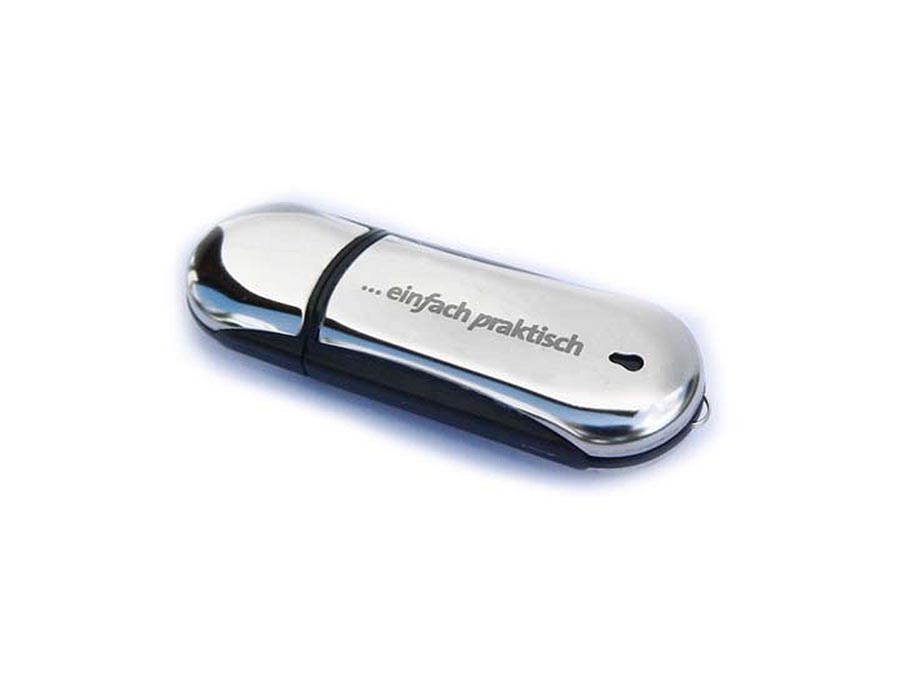 Chrom USB-Stick mit glänzender Oberfläche zum gravieren