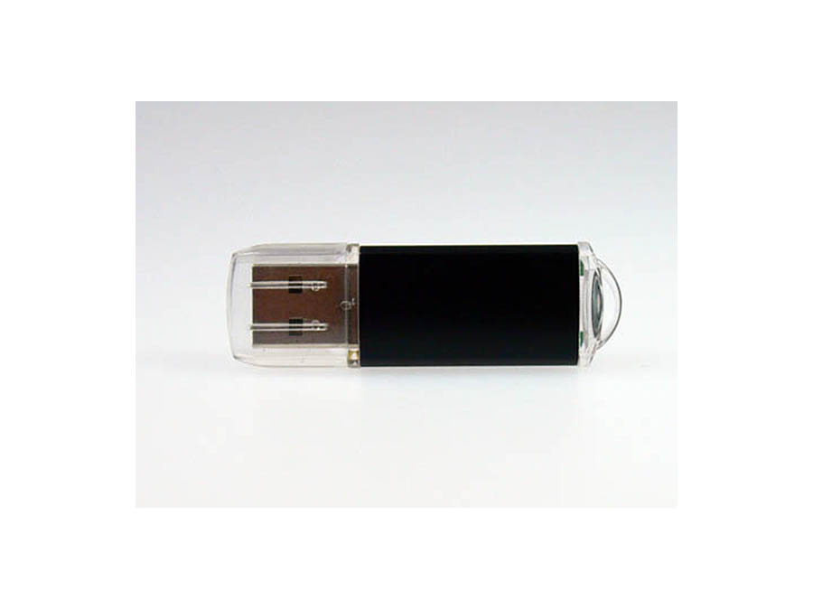 Druckfläche eines kleinen Metall USB-Sticks als Druck und Gravur