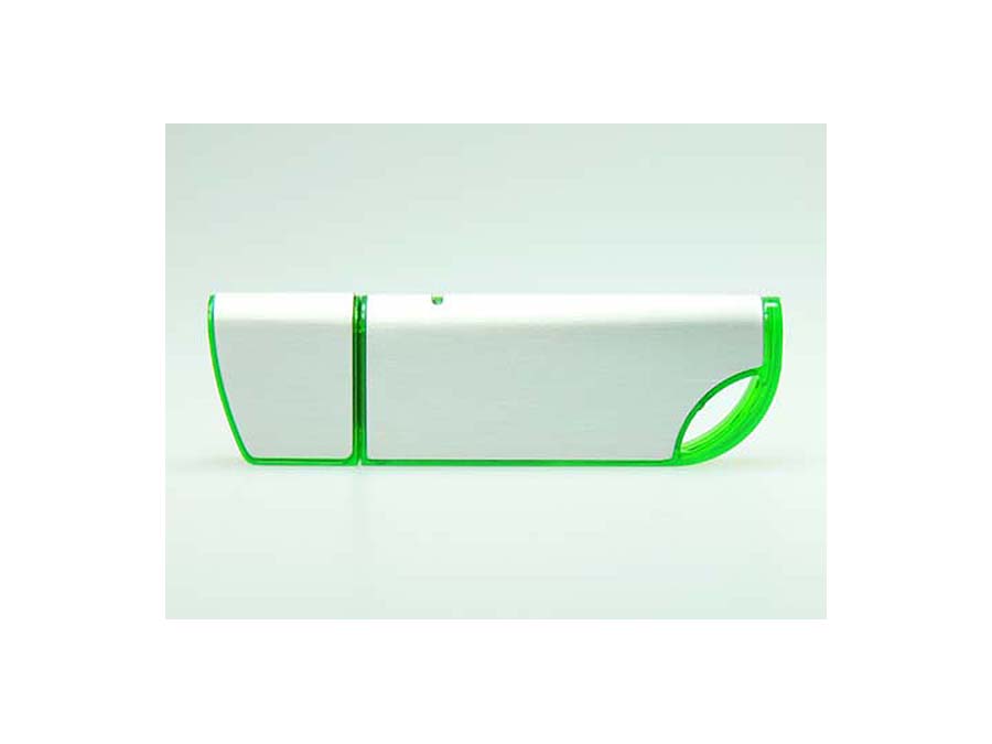 Formschöner Aluminium USB-Stick in grün und anderen Farben