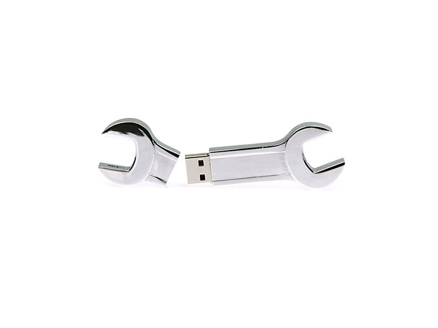 Hochwertiger Schraubenschlüssel USB-Stick aus Metall mit Logo