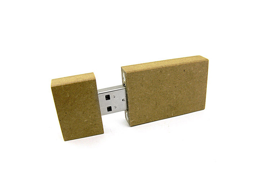 MDF Holz USB Stick Recycling Upcycling-Look mit Logogravur Give Away