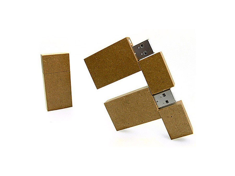 MDF USB-Stick mit Upcycling Charakter - Gravur mit Logo möglich