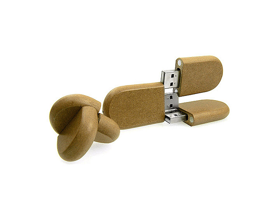 Upcycling Holz USB Stick aus MDF Hartfaserplatte Pressspan mit Logo