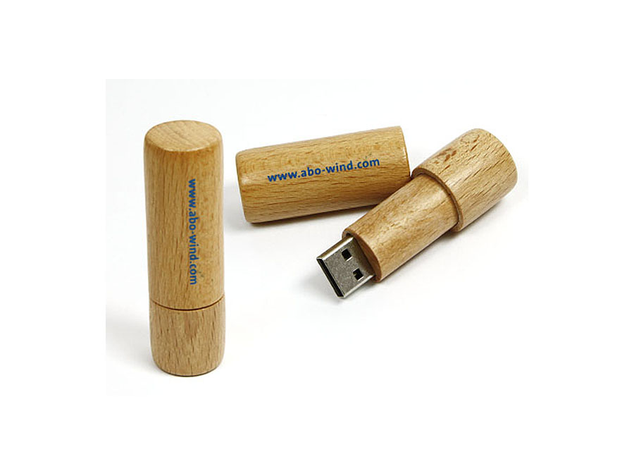 runder holz USB-Stick abo wind