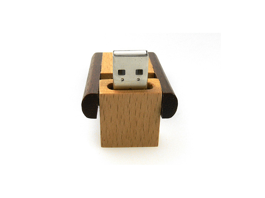 Holz USB Stick mit Logo kompostierbar