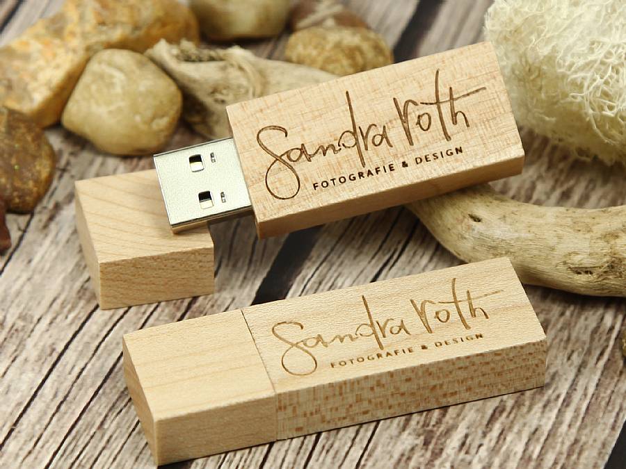 holz usb stick mit logo gravur klassisch guenstig