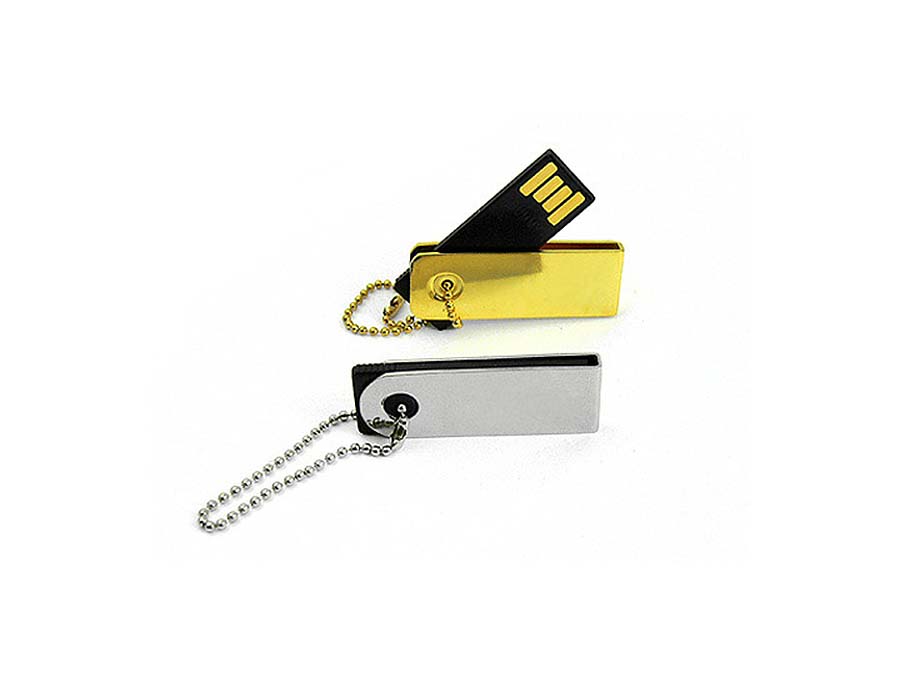 Kleiner leicher Mini USB-Stick aus Alu und Gold