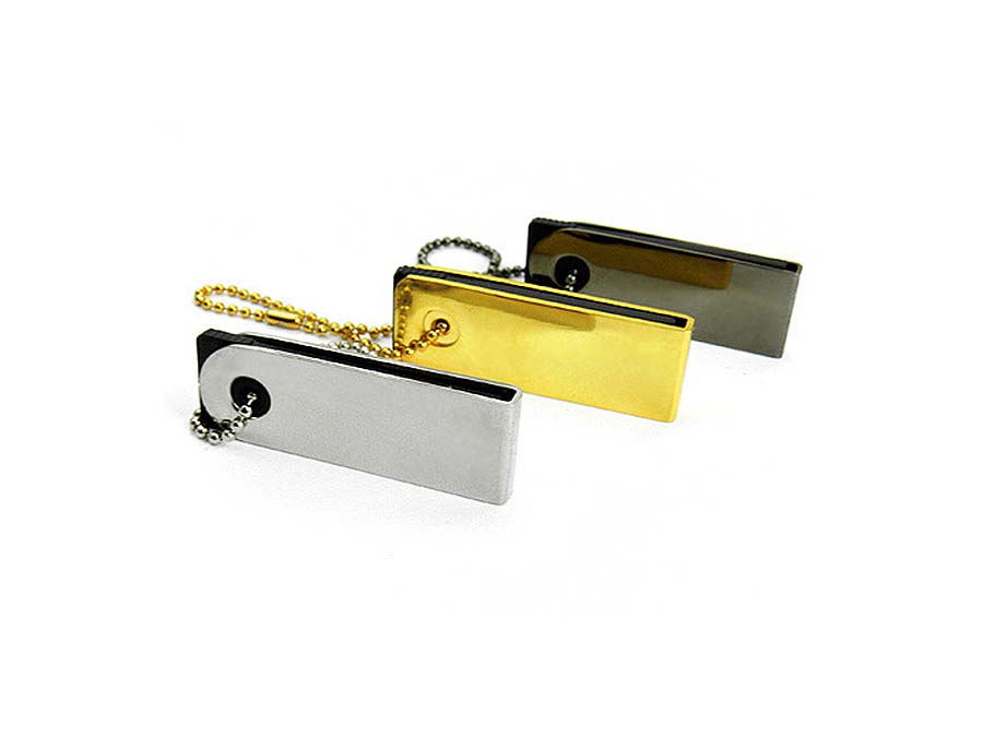 Kleiner Nano USB Stick aus Metall Gold und Anthrazit
