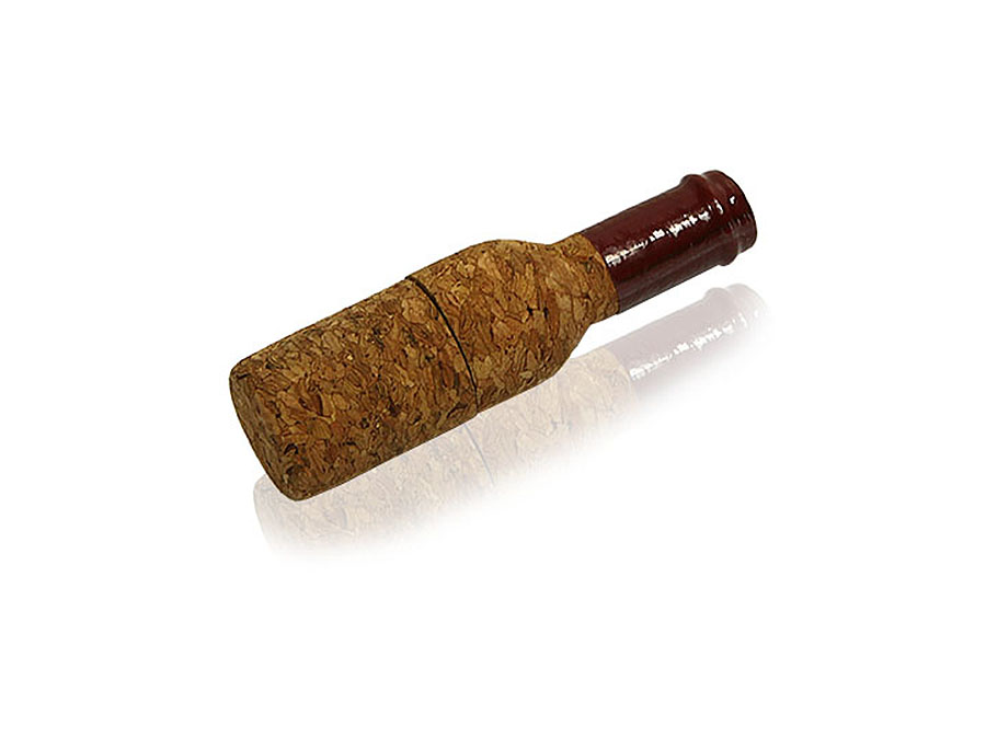 USB-Stick Weinflasche aus Kork mit Logo