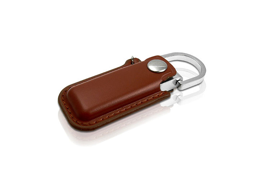 Metall USB-Stick mit Ledertasche und Kette