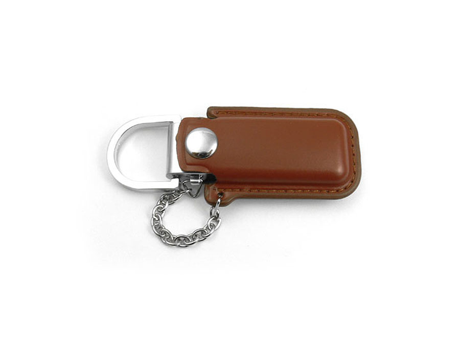 Metall USB-Stick mit Ledertasche und Kette