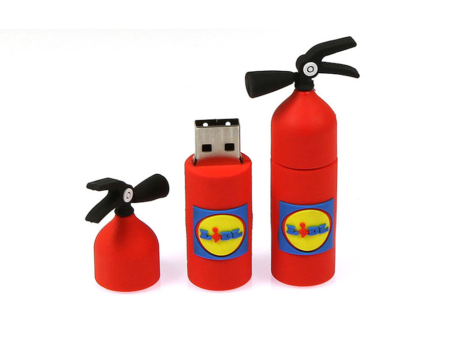 Lidl Feuerlöscher USB-Stick mit Logo als Moulding