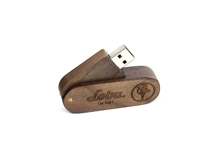 Loba Holz USB-Stick zum drehen mit Graur
