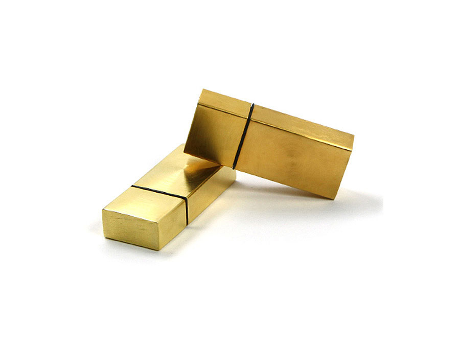 Metall USB Stick in gold mit Gravur des Logos für Reseller