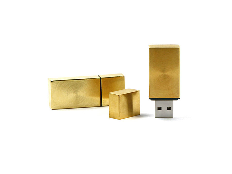 Metall USB Stick goldig mit Gravur oder Logoprint