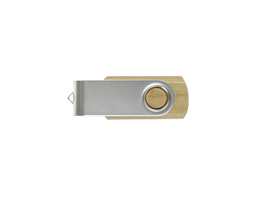 Metall.01 USB-Stick aus Holz mit Bügel zum drehen