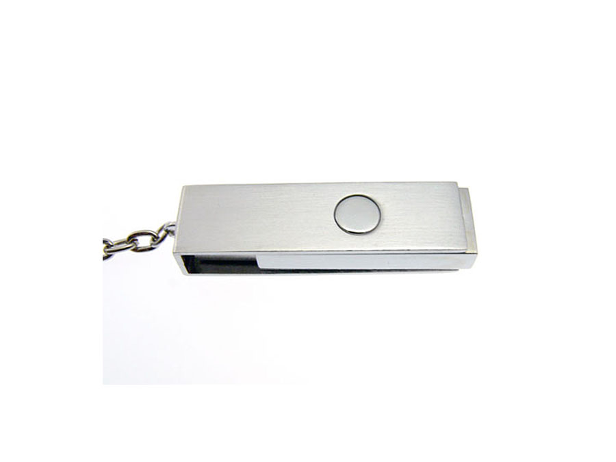 Dreh-USB-Stick aus Metall mit Logodruck