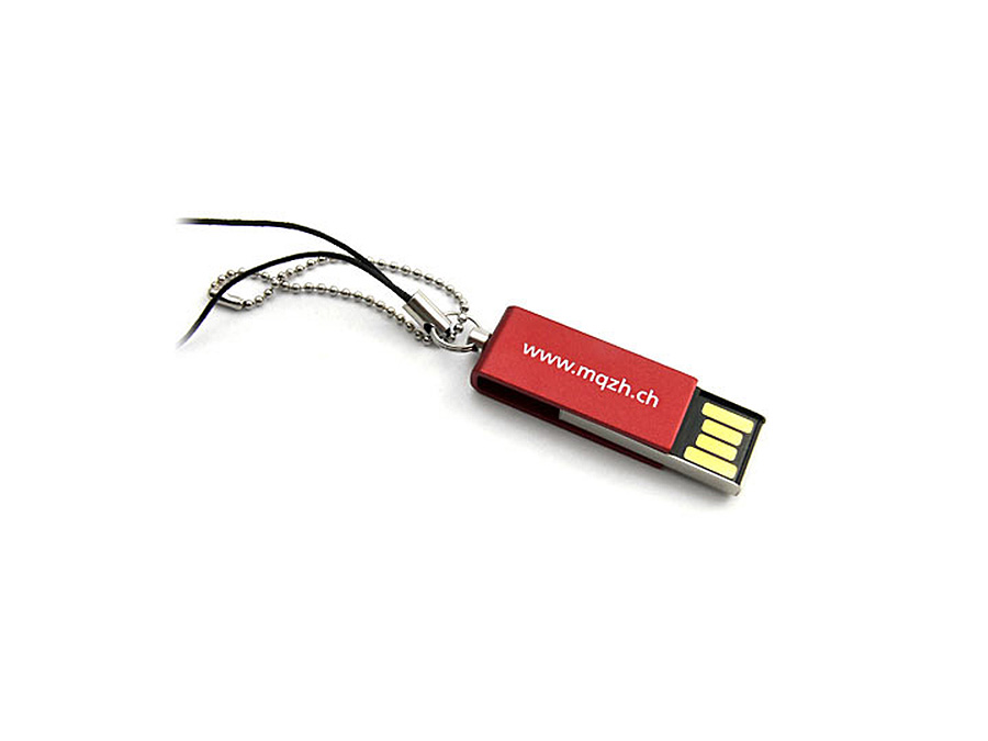 mqzh Mini USB-Stick in rot mit Gravur