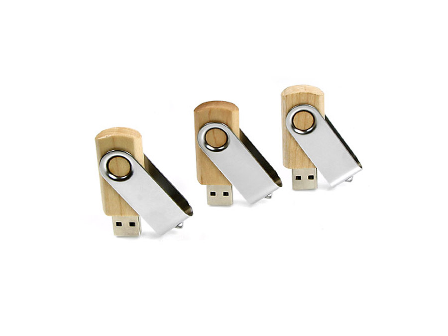 Ökologische Holz USB-Sticks aus Holz mit Bügel zum drehen