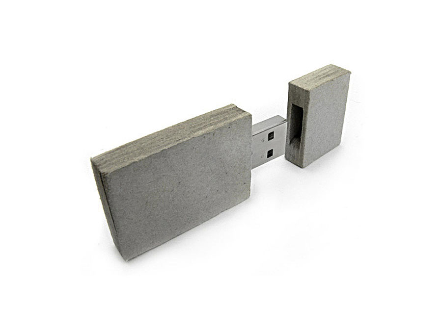 Öko USB-Stick aus Papierfasern Recycling Messegeschenk nachhaltig