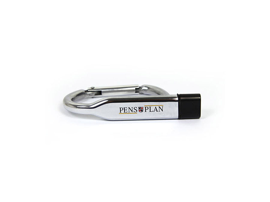 Pens Plan Karabiner USB-Stick mit Logo bedruckt