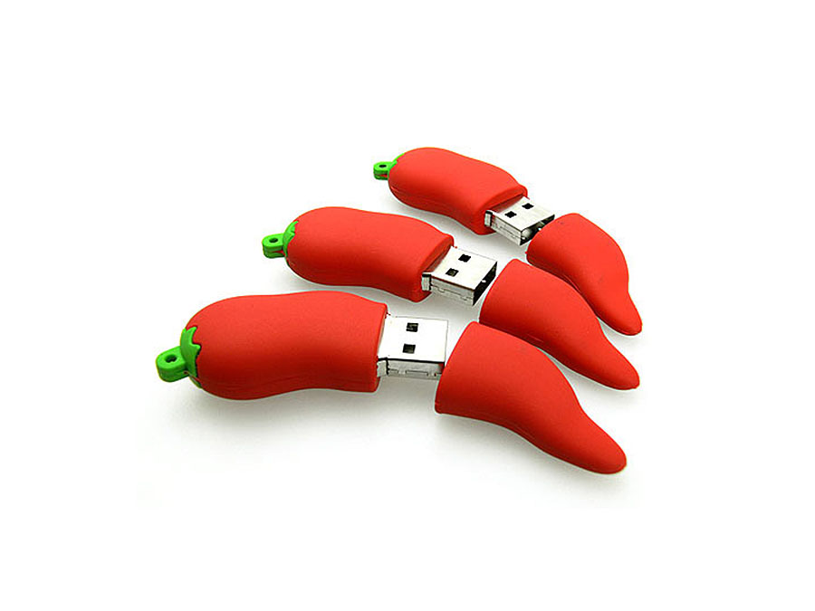 Peperonie USB-Sticks mit Logo in rot als Werbegeschenk