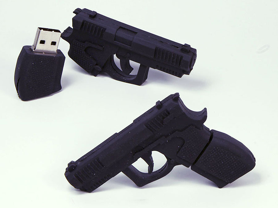 Pistole Waffe Gewehr USB-Stick mit Logo in Wunschform