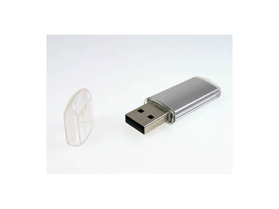 silberner Metall USB-Stick als Werbegeschenk auf Veranstaltungen
